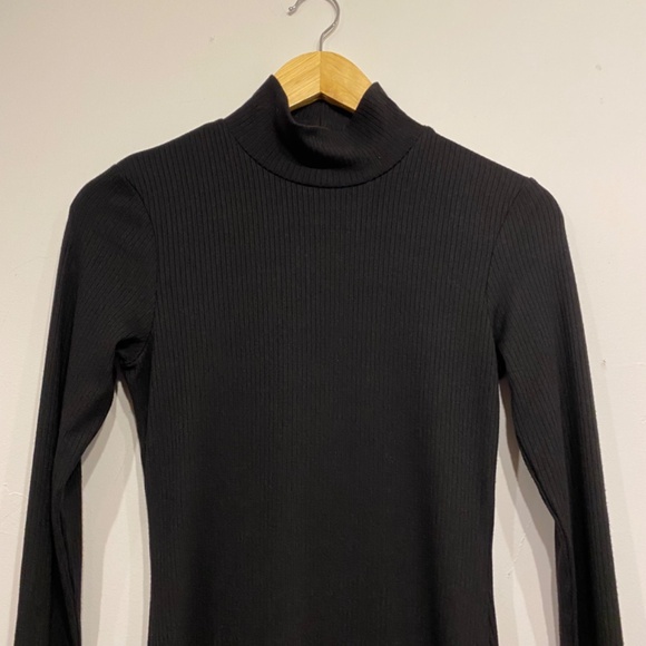 Charles Henry Black Mock-Neck Long Sleeve Stretchy Midi Dress Size XS - Picture 6 of 7